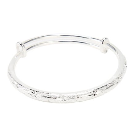 30g Cupronickel Armbånd Justerbar Mote Smykker Gravert Kvinner Rundt Armbånd for Kvinner