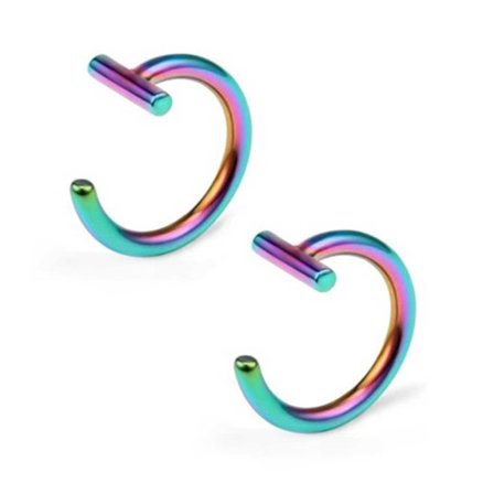 2-pack Fake Läpp Piercing utan Hål Fake Läppring - Flerfärgad