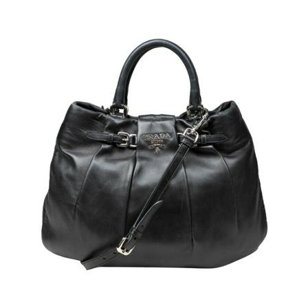 Prada Vintage Pre-owned veal deino tote Taske Sort, Dame Vintage Tasker, Størrelse: ONE Size