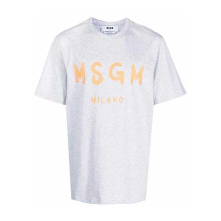 Msgm, T-Shirts Grijs, Heren, Maat:L,Cotton,print