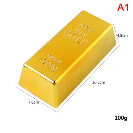 Gold Bar Plast Golden Paperweight Heminredning Bullion Bar Sim