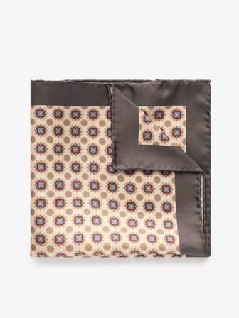 John Henric Men's Beige Lommetørkle Geometrisk Size Onesize