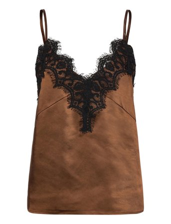 Coster Copenhagen Top With Lace Detail - Brown - 42