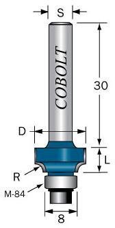 Cobolt 117-010 Afrundingsfræser R=1 / D=10, Maskintilbehør & forbrugsvarer