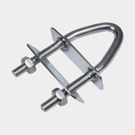 Occhiello di prua con piastra di copertura Blue Wave, acciaio inossidabile, a forma di V, M8 x 45 mm, 100 mm