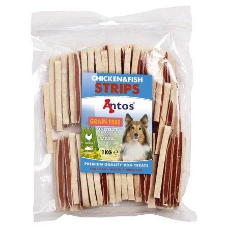 Antos Hundesnacks Kylling og Fiskestrips - 1kg