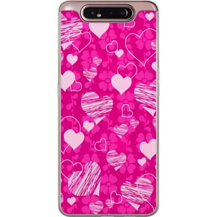 Kompatibelt Mobilskal till Samsung Samsung Galaxy A80 PopHjärtMönster