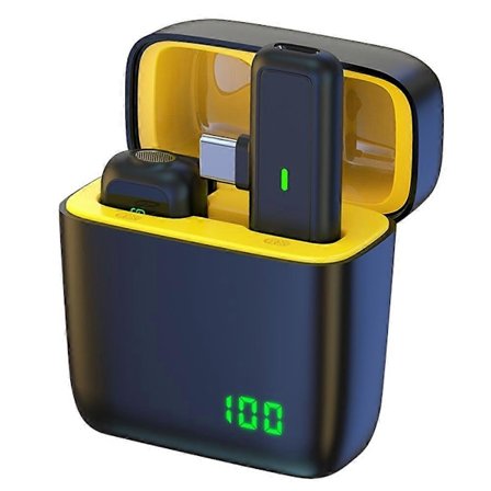 Type B SX5 Type-C Lavalier Mikrofon Trådlös Videoinspelning Slagsmick med Digital Display