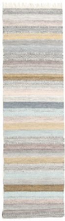 Ester 80X350 Lille Multicolor Stribet Løber Uldtæppe