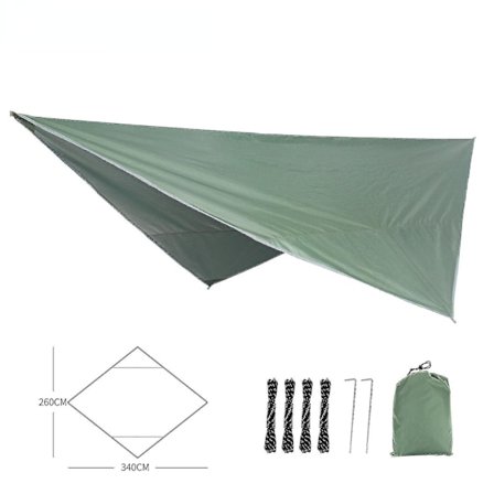 190t Rhombus Vanntett Tarp Telt Skygge Utendørs Camping Hengekøye Regn Flue Uv Hage Markise Baldakin Solskjerm Ultralett 340x260cm