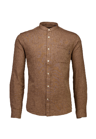 Lindbergh Cotton/linen Shirt L/S Skjortor Herr Brun XL