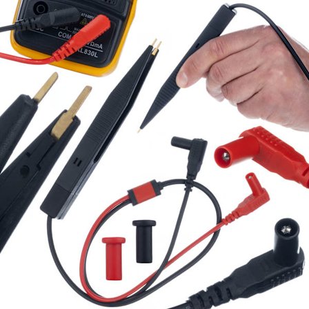 Måleledninger med Pinsett for Multimeter – Presis SMD-Måling | 50 Cm | Kompatibel med 4Mm Bananplugg