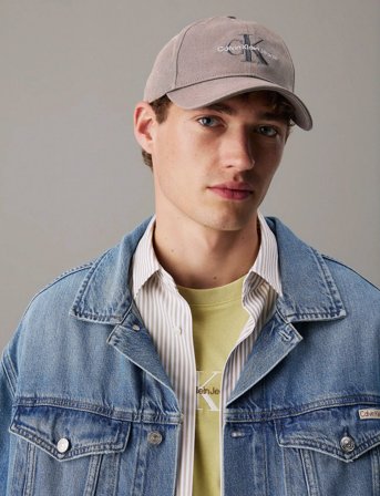 Calvin Klein Monologo Embroidery Baseball Cap - Beige - ONE SIZE