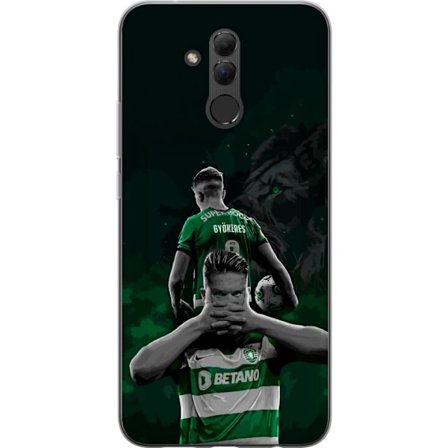 Yhteensopiva Puhelinkuori Huawei Mate 20 lite Neonmotiivi, jossa teksti "Gaming is in my DNA" sinisenä ja punaisena tiiliseinällä, jossa loistava DNA-