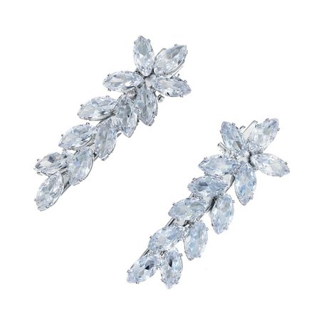 2 st/lot Cubic Zirconia Hårklämmor Strass Hårnålar SILVER