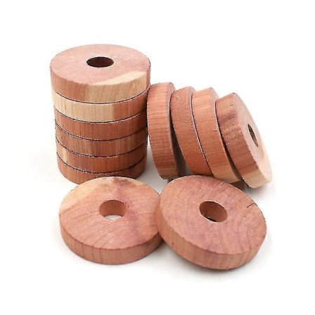 Mottavstötande för garderob - cederträringar, naturliga och hållbara, motverkar mal i garderoben, mot malprodukter, mot mal för kläder, 24-pack