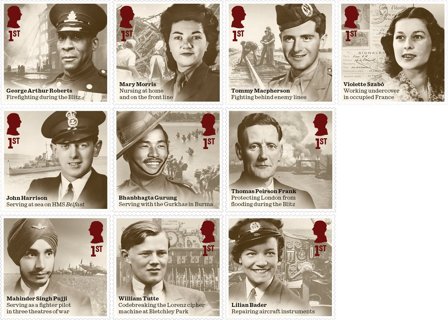 England - Tapperhed og sejr: Anden verdenskrig - Postfrisk sæt 10v