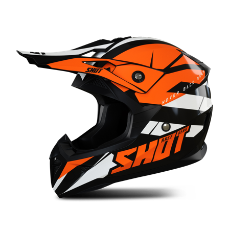 Casco Cross Shot Pulse Revenge Nero-Arancio-Bianco S