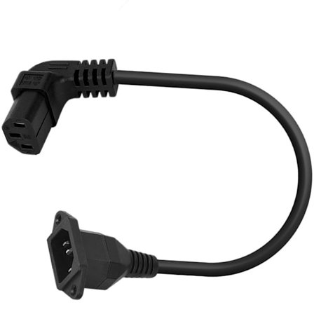 90 graders IEC320 C13 til C14 panelmonteret strømkabel C13 hun til C14 han strøm