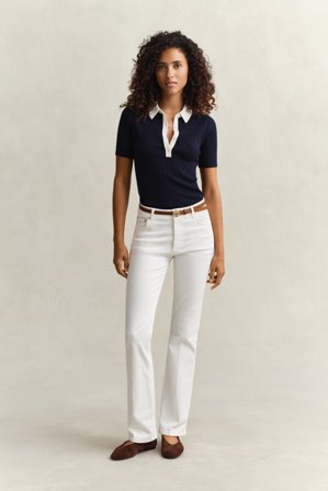 GANT Damen Stretch Jeans mit ausgestelltem Bein (34) Weiß