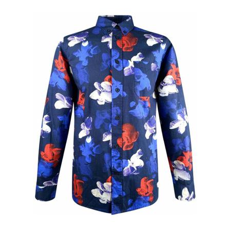 Wood Wood, Casual Shirts Blauw, Heren, Maat:M