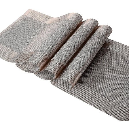 Bambuslignende vævet vinyl-bordløber, varmebestandig, vaskbar, rektangulær Pvc-bord