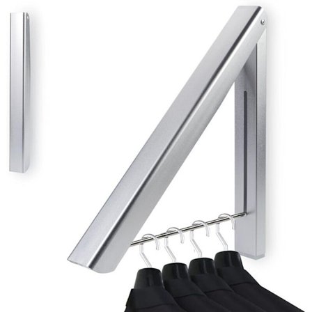 Taitettavat vaateripustimet, taittuva seinäteline, vaatteiden säilytysteline pyykkitupaan, kylpyhuoneeseen, pyykkitupaan, makuuhuoneen vaatekaappiin -