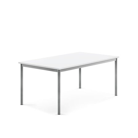 Bord BORÅS, 1400x800x600 mm, stativ silver, högtryckslaminat, vit