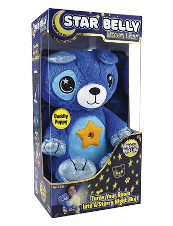 Star Belly Blue Puppy Home Kids Decor Lighting Night Lamps Multi/mønstret Martinex