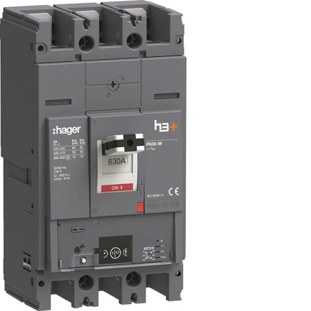 Hager HMW630NR Effektbrytare MCCB, H3+, P630 ENERGY 3x630 A, Elfördelning & strömförsörjning