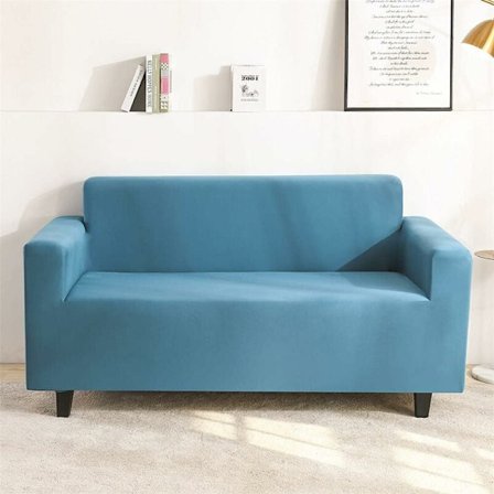 Elastiska sofföverdrag Kuddfodral, Diamantmönster Stretch Sofföverdrag 2-sits Sofföverdrag (Blå, 145-185cm)