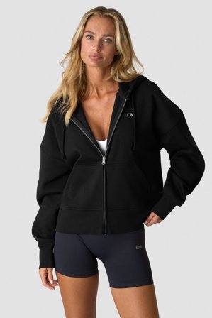 ICANIWILL - Everyday Boxy Zipper Hoodie Black - Damen - ICIW