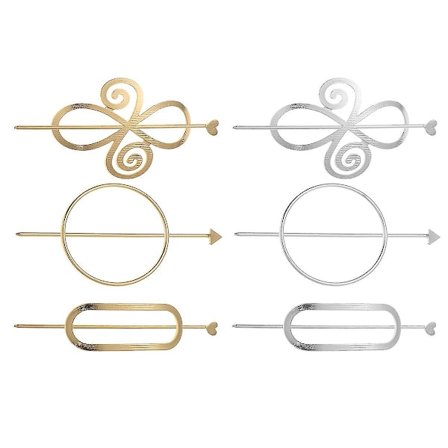 6 stk Enkle og Stilig Legering Runde Hårspenner Oval Hårspenne Sløyfe Hårspenne for Dame Kvinne Jente