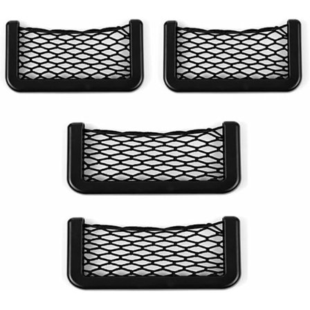 4 stk biloppbevaringsnett Nett bilbagasjeroppbevaringsnett Mesh oppbevaringslomme