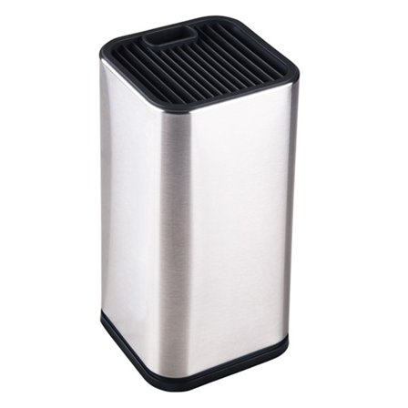 Universel Knivblok Rustfrit Stål, Aftageligt Design Moderne Design Rustfri Køkkenredskabsholder med Saksrum, Anti-Skrid Fødder Plads