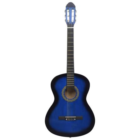 vidaXL Klassisk gitarr för nybörjare blå 4/4 39" amerikansk lind Blå