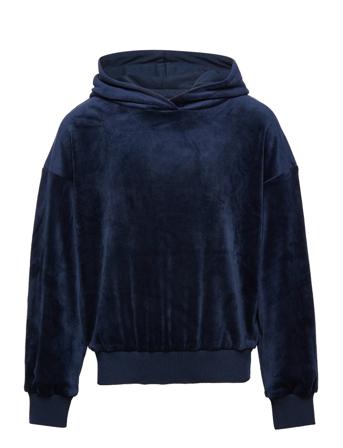 Tndana Os Velour Hoodie Hoodie Trøje Navy The New