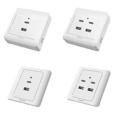 USB Uttag Type-C USB Väggladdare Uttag Laddningsuttag Med USB Portar XiXi -Sy B[PL]