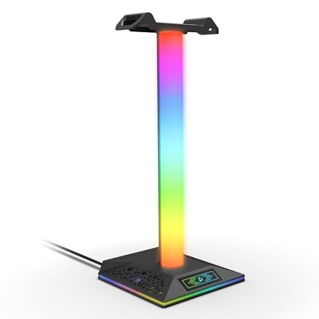 RGB Hörlursställ för Gaming - med USB-laddning & 3,5 mm Audio | Organisera din Spelsetup