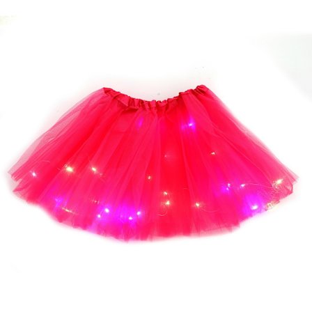 2-8 år Babyjenter Lysende LED Tutu Skjørt Fe Tutu Barn Fancy Party Kostyme Ballet Lagdelt Kjole - Roserød