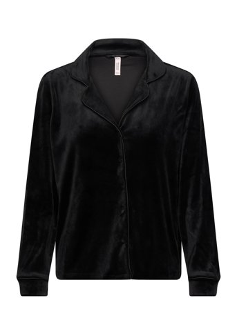Jacket Ls Velours Piping Black Hunkemöller