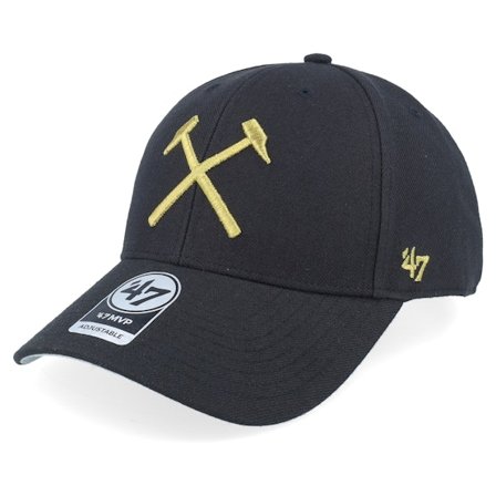47 Brand - Football Preto adjustable Boné - West Ham Metallic 47 Mvp Cap Black Adjustable @ Hatstore