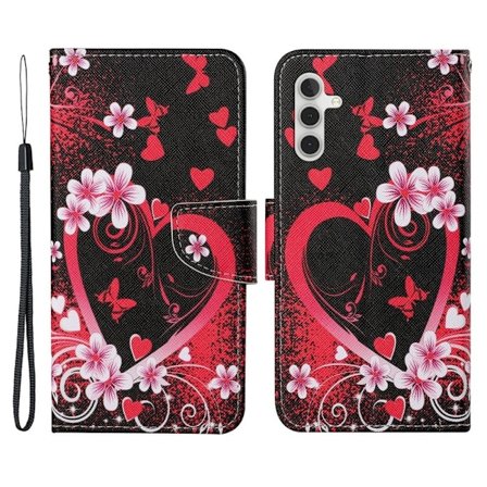Wonderland Samsung Galaxy A54 Flip Etui - Rød Hjerte