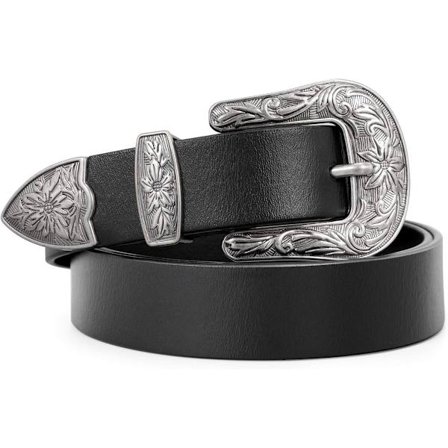 Dam PU-läderbälte för jeans - Western Vintage Dam Boho Midjebälte för klänning