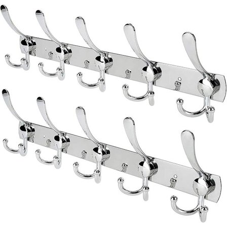 Væg krog, 2 stk 15 rustfrit stål kroge, frakke, hat, tøj, væg krog, Heavy Duty håndklædeholder