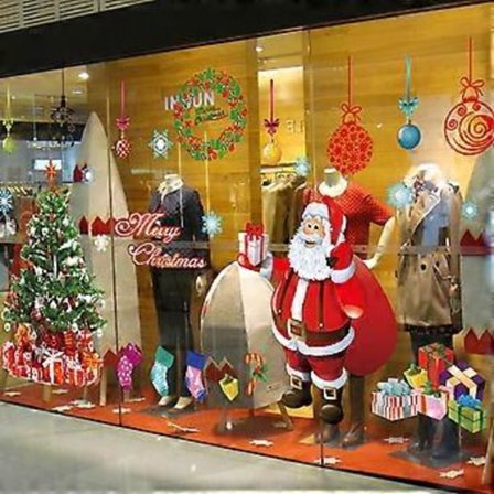 Jul Fönsterklistermärken Väggdekaler Jul Hem Butik Konst Fest Dekoration