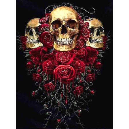 IC 30 x 40 cm, rosa skalle Diamond painting Broderi Diamond painting Canvas 5d maleri Barn Voksen Strass Lot Puslespil Tegning Vægdækning Bedr