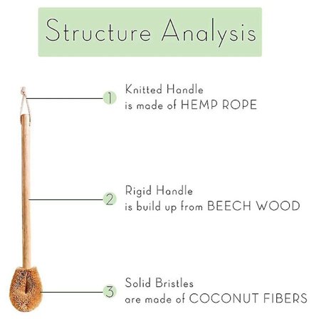 Opdateret Moderne Toiletbørste med Naturlig Kokosfiberbørstehoved og Bøgetræshåndtag - Ny