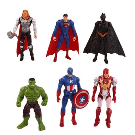 6 st/set Marvel Dc Superhjälte Actionfigur Leksaker Superman Iron-man