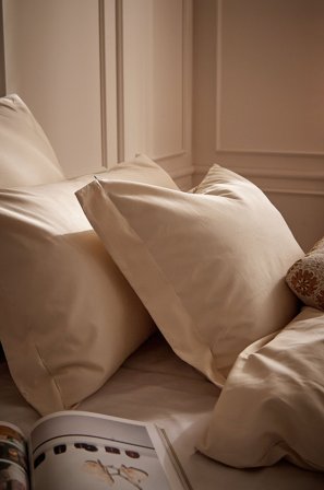 Staycation - Tyynyliina Fancy puuvillasatiinia - Valkoinen - Tyynyliinat - 50X90 - - Homeroom